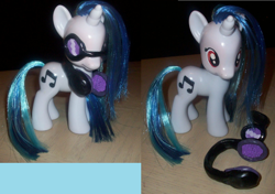 Size: 1600x1124 | Tagged: safe, artist:gryphyn-bloodheart, character:dj pon-3, character:vinyl scratch, species:pony, brushable, custom, glasses, irl, photo, solo, toy