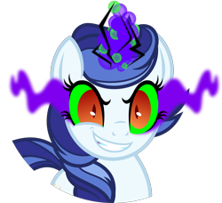 Size: 4000x3653 | Tagged: safe, artist:orin331, character:king sombra, character:majesty, species:pony, species:unicorn, dancerverse, g1, absurd resolution, corrupted, dark magic, evil, female, g1 to g4, generation leap, magic, mare, possessed, simple background, solo, sombra eyes, transparent background, twirled her magic horn, xk-class end-of-the-world scenario