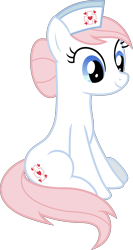 Size: 3598x6774 | Tagged: safe, artist:kayman13, artist:pink1ejack, character:nurse redheart, species:earth pony, species:pony, episode:a flurry of emotions, g4, my little pony: friendship is magic, absurd resolution, cute, female, heartabetes, mare, new cutie mark, nurse, simple background, sitting, smiling, solo, transparent background, vector