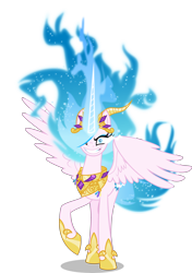 Size: 4226x6000 | Tagged: safe, artist:orin331, character:nightmare star, character:princess celestia, species:alicorn, species:pony, absurd resolution, alternate universe, evil, female, mane of fire, mare, raised hoof, regalia, simple background, solo, transparent background, vector