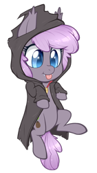 Size: 861x1531 | Tagged: safe, artist:higgly-chan, oc, oc only, oc:sirocca, species:bat pony, species:pony, cultist, cute, cute little fangs, etrian odyssey, fangs, hexer, mlem, simple background, solo, tongue out, transparent background