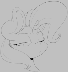 Size: 1113x1172 | Tagged: safe, artist:purple-yoshi-draws, character:trixie, species:pony, bust, female, monochrome, one eye closed, portrait, simple background, solo