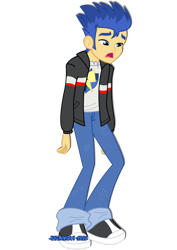 Size: 752x1063 | Tagged: safe, artist:jucamovi1992, character:flash sentry, episode:a banner day, g4, my little pony: equestria girls, my little pony:equestria girls, blue eyes, male, show accurate, simple background, solo, transparent background, watermark