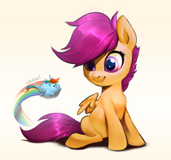 Size: 2038x1917 | Tagged: safe, artist:imalou, character:rainbow dash, character:scootaloo, species:pegasus, species:pony, chubbie, blob ponies, blob pony, cute, cutealoo, dashabetes, duo, female, filly, fluffy, sitting, smiling