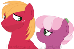Size: 1024x670 | Tagged: safe, artist:ipandacakes, character:big mcintosh, character:cheerilee, species:pony, ship:cheerimac, divorce, female, male, older, sad, shipping, simple background, story included, straight, transparent background