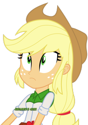 Size: 1600x2263 | Tagged: safe, artist:jucamovi1992, character:applejack, species:human, my little pony:equestria girls, expressions, female, simple background, solo, transparent background, vector, watermark