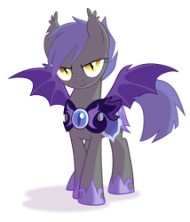 Size: 1800x2100 | Tagged: safe, artist:equestria-prevails, oc, oc only, oc:midnight blossom, species:bat pony, species:pony, armor, cute, female, looking at you, mare, night guard, simple background, smiling, solo, spread wings, transparent background, wings