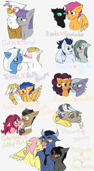 Size: 2700x4900 | Tagged: safe, artist:jolliapplegirl, character:bulk biceps, character:discord, character:filthy rich, character:flash sentry, character:fluttershy, character:gilda, character:gloriosa daisy, character:iron will, character:king sombra, character:limestone pie, character:marble pie, character:maud pie, character:prince blueblood, character:saffron masala, character:scootaloo, character:soarin', character:trixie, character:zecora, species:changeling, species:deer, species:draconequus, species:earth pony, species:griffon, species:minotaur, species:pegasus, species:pony, species:unicorn, species:zebra, ship:ironshy, ship:sombrashy, ship:zecord, absurd resolution, bisexual, bluesentry, crack shipping, female, filthydaisy, fluttershy gets all the stallions, gay, gilmaud, interspecies, kevaloo, kevin (changeling), lesbian, male, marblein, polygamy, saffstone, shipping, sombrawill, sombwillshy, straight, trixbulk