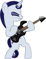 Size: 5117x6547 | Tagged: safe, artist:ironm17, character:moonlight raven, species:pony, species:unicorn, absurd resolution, bipedal, electric guitar, eyes closed, female, goth, gothic, guitar, guitarity, mare, metal, simple background, solo, transparent background, vector