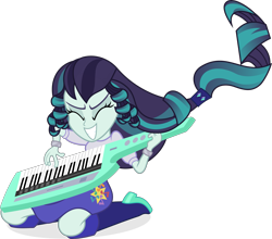 Size: 3287x2897 | Tagged: safe, artist:punzil504, character:coloratura, episode:player piano, equestria girls:rainbow rocks, g4, my little pony: equestria girls, my little pony:equestria girls, clothing, equestria girls-ified, eyes closed, female, keytar, musical instrument, ponied up, ponytail, rara, simple background, solo, transparent background