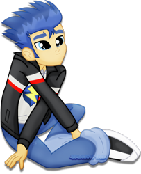 Size: 1600x1966 | Tagged: safe, artist:jucamovi1992, character:flash sentry, my little pony:equestria girls, cute, diasentres, eye, eyes, male, pose, rocker, simple background, sitting, solo, stupid sexy flash sentry, transparent background, vector