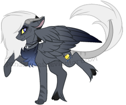 Size: 817x682 | Tagged: safe, artist:ipandacakes, oc, oc only, oc:luminescence, parent:discord, parent:princess luna, parents:lunacord, female, hybrid, interspecies offspring, offspring, simple background, solo, transparent background