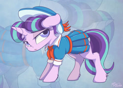 Size: 2772x1973 | Tagged: safe, artist:mistydash, character:snowfall frost, character:starlight glimmer, species:pony, episode:a hearth's warming tail, g4, my little pony: friendship is magic, clothing, female, floppy ears, looking at you, solo, unamused, zoom layer