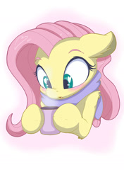 Size: 1228x1748 | Tagged: safe, artist:mistydash, character:fluttershy, species:pegasus, species:pony, clothing, coffee, cold, cup, cute, ear fluff, female, heart eyes, hoof hold, mare, scarf, shoulder fluff, shyabetes, solo, wingding eyes