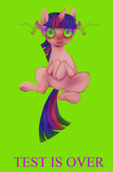 Size: 1053x1600 | Tagged: safe, artist:imalou, character:twilight sparkle, character:twilight sparkle (unicorn), species:pony, species:unicorn, dark magic, eyestrain warning, female, greatest fear, green eyes, mare, needs more saturation, saturated, solo, sombra eyes