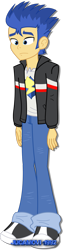 Size: 447x1784 | Tagged: safe, artist:jucamovi1992, character:flash sentry, episode:a banner day, g4, my little pony: equestria girls, my little pony:equestria girls, clothing, jacket, male, pants, shoes, sneakers, solo