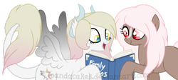 Size: 1024x457 | Tagged: safe, artist:ipandacakes, oc, oc only, oc:coco blossom, oc:valkyrie, parent:discord, parent:doctor whooves, parent:fluttershy, parent:princess celestia, parents:dislestia, parents:doctorshy, species:draconequus, species:earth pony, species:pony, female, hybrid, interspecies offspring, mare, offspring, photo album, simple background, transparent background