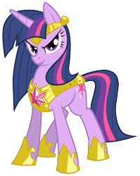 Size: 3973x5000 | Tagged: safe, artist:equestria-prevails, artist:jennieoo, character:twilight sparkle, character:twilight sparkle (unicorn), species:pony, species:unicorn, armor, element of magic, female, headband, looking at you, mare, simple background, smiling, smirk, solo, transparent background, vector, warrior twilight sparkle
