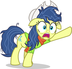 Size: 1046x1009 | Tagged: safe, artist:punzil504, character:fiddlesticks, species:earth pony, species:pony, newbie artist training grounds, apple family member, atg 2017, clothing, cowboy hat, female, floppy ears, hat, mare, messy mane, open mouth, simple background, solo, stetson, transparent background
