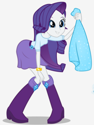 Size: 1536x2048 | Tagged: safe, artist:limedazzle, character:rarity, my little pony:equestria girls, belt, boots, bracelet, clothing, cute, dress, female, jewelry, shoes, simple background, skirt, solo, sparkles, white background