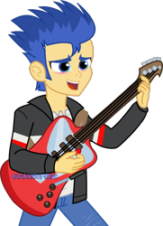 Size: 1600x2212 | Tagged: safe, artist:jucamovi1992, character:flash sentry, my little pony:equestria girls, cute, cute face, guitar, male, simple background, solo, transparent background, vector