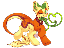 Size: 3887x2931 | Tagged: safe, artist:ruef, oc, oc only, oc:non toxic, cute, male, monster pony, original species, solo, tatzlpony, tentacle tongue, tentacles