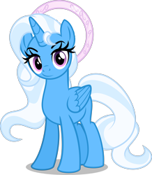 Size: 4000x4595 | Tagged: safe, artist:orin331, character:trixie, species:alicorn, species:pony, dancerverse, absurd resolution, alicornified, alternate universe, female, halo, looking at you, mare, princess, race swap, simple background, solo, transparent background, trixiecorn, vector
