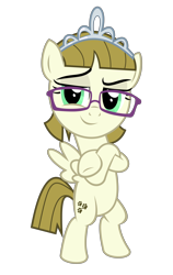 Size: 4690x7430 | Tagged: safe, artist:kuren247, character:zipporwhill, species:pegasus, species:pony, absurd resolution, bipedal, cool, crossed arms, crossed hooves, crown, female, filly, glasses, jewelry, regalia, simple background, smiling, smirk, smug, solo, tiara, transparent background, vector