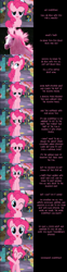Size: 3300x13280 | Tagged: safe, artist:mlp-silver-quill, character:pinkie pie, species:earth pony, species:pony, comic:pinkie pie says goodnight, absurd resolution, comic, episode leak, female, floppy ears, irl horse, mare, one eye closed, party cave, sad, solo, wink