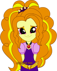 Size: 1600x1987 | Tagged: safe, artist:jucamovi1992, character:adagio dazzle, my little pony:equestria girls, adoragio, clothing, cute, female, gem, hands behind back, looking at you, simple background, siren gem, smiling, solo, transparent background, when she smiles