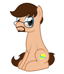 Size: 7192x8268 | Tagged: safe, artist:kuren247, oc, oc only, oc:kuren, species:earth pony, species:pony, 2018 community collab, derpibooru community collaboration, absurd resolution, adorable face, cute, glasses, looking at you, male, simple background, sitting, transparent background, vector