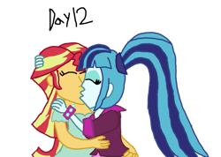 Size: 1059x754 | Tagged: safe, artist:bigpurplemuppet99, character:sonata dusk, character:sunset shimmer, my little pony:equestria girls, female, kissing, lesbian, shipping, simple background, sunata, transparent background