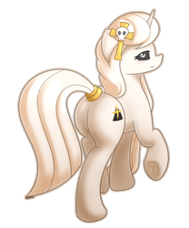 Size: 800x961 | Tagged: safe, artist:puetsua, oc, oc only, oc:whitefire, species:pony, species:unicorn, black sclera, female, hair bun, hairpin, long mane, mare, plot, skull, solo, tail ring