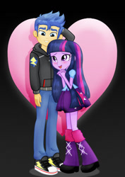Size: 752x1063 | Tagged: safe, artist:jucamovi1992, character:flash sentry, character:twilight sparkle, ship:flashlight, g4, my little pony: equestria girls, my little pony:equestria girls, converse, female, haircut, male, shipping, shoes, straight