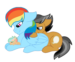 Size: 668x556 | Tagged: safe, artist:thesmall-artist, character:quibble pants, character:rainbow dash, oc, parent:quibble pants, parent:rainbow dash, parents:quibbledash, ship:quibbledash, female, male, offspring, shipping, straight
