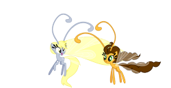 Size: 3271x1687 | Tagged: safe, artist:punzil504, character:cheese sandwich, character:derpy hooves, species:breezies, breeziefied, duo, simple background, species swap, transparent background
