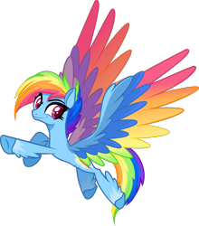 Size: 5000x5671 | Tagged: safe, artist:orin331, character:rainbow dash, species:pegasus, species:pony, g5 leak, leak, absurd resolution, colored wings, feathered fetlocks, female, flying, multicolored wings, rainbow dash (g5), rainbow wings, simple background, solo, transparent background, vector