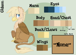 Size: 1524x1110 | Tagged: safe, artist:ipandacakes, oc, oc only, oc:gideon, parent:dumbbell, parent:gilda, parents:gildabell, species:classical hippogriff, species:hippogriff, male, offspring, reference sheet, solo