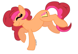 Size: 1280x894 | Tagged: safe, artist:ipandacakes, oc, oc only, oc:chimi cherry cheesecake, parent:cheese sandwich, parent:pinkie pie, parents:cheesepie, species:earth pony, species:pony, female, mare, offspring, simple background, solo, transparent background