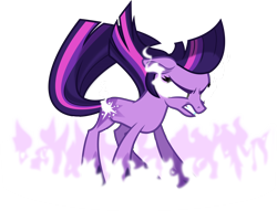 Size: 5000x3810 | Tagged: safe, artist:orin331, character:twilight sparkle, species:earth pony, species:pony, g5 leak, leak, earth pony magic, earth pony twilight, female, glowing eyes, magic, mare, simple background, solo, sombra eyes, transparent background, twilight sparkle (g5)