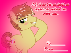 Size: 6277x4707 | Tagged: safe, artist:kuren247, character:feather bangs, species:earth pony, species:pony, absurd resolution, blush sticker, blushing, holiday, male, solo, stallion, valentine, valentine's day