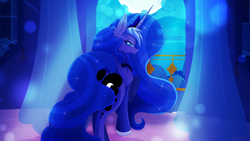 Size: 1920x1080 | Tagged: safe, artist:rariedash, character:princess luna, female, solo, strategically covered, tail censor
