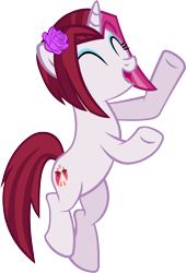 Size: 3616x5314 | Tagged: safe, artist:ironm17, character:cayenne, species:pony, species:unicorn, bipedal, dancing, eyes closed, flamenco, flower, happy, rose, simple background, solo, transparent background, vector