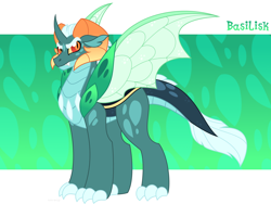 Size: 1600x1200 | Tagged: safe, artist:faith-wolff, oc, oc only, oc:prince basilisk, parent:princess ember, parent:thorax, parents:embrax, faithverse, abstract background, changeling hybrid, colored sclera, dragonling, hybrid, interspecies offspring, male, next generation, offspring, slit pupils, solo