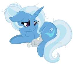 Size: 1090x947 | Tagged: safe, artist:ipandacakes, character:trixie, oc, oc:moonbeam, parent:prince blueblood, parent:trixie, parents:bluetrix, species:pony, alternate hairstyle, baby, baby pony, female, mother and daughter, offspring, prone, simple background, transparent background