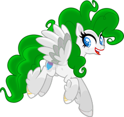 Size: 1083x1024 | Tagged: safe, artist:orin331, edit, character:pinkie pie, species:pegasus, species:pony, g5 leak, leak, female, flying, pegasus pinkie pie, pinkie joker, pinkie pie (g5), race swap, recolor, simple background, solo, the joker, transparent background, vector