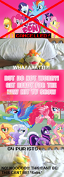 Size: 632x1740 | Tagged: safe, artist:orin331, edit, editor:mega-poneo, character:applejack, character:fluttershy, character:pinkie pie, character:rainbow dash, character:rarity, character:spike, character:twilight sparkle, species:earth pony, species:pegasus, species:pony, species:unicorn, g5 leak, leak, applejack (g5), bed, bowser, cancelled, drama, fluttershy (g5), g5 drama, irl, mane six, mane six (g5), meme, op is a duck, op is trying to start shit, photo, pinkie pie (g5), rainbow dash (g5), rarity (g5), supermariologan, twilight sparkle (g5)