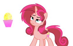 Size: 1156x736 | Tagged: safe, artist:thesmall-artist, oc, oc only, oc:sweet sun, parent:pinkie pie, parent:sunset shimmer, parents:sunsetpie, species:pony, species:unicorn, cutie mark, female, magical lesbian spawn, mare, offspring, simple background, solo, transparent background