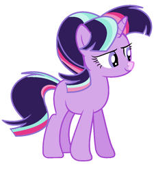 Size: 960x984 | Tagged: safe, artist:thesmall-artist, oc, oc:magic galaxy, parent:starlight glimmer, parent:twilight sparkle, parents:twistarlight, species:pony, species:unicorn, female, magical lesbian spawn, mare, offspring, simple background, solo, white background