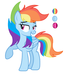 Size: 1352x1488 | Tagged: safe, artist:thesmall-artist, character:rainbow dash, species:pegasus, species:pony, alternate hairstyle, color palette, female, mare, short tail, simple background, solo, transparent background